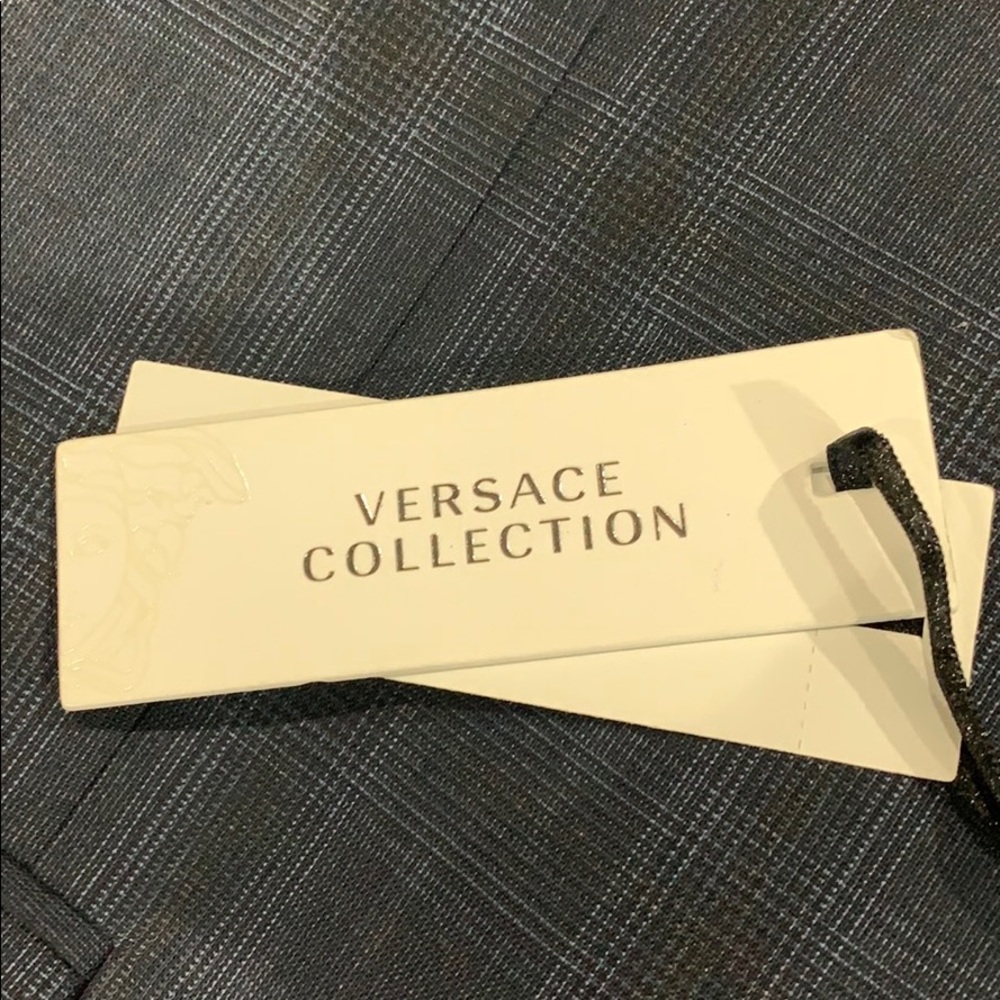 Versace slim fit men’s 2pc Suit waist 34 unhemmed - Picture 3 of 5